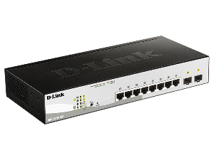 Коммутатор упр.  8x10/100/1000T PoE(бюд.PoE: 78 Вт), 2x10/100/1000T/SFP, DL-DGS-1210-10P/FL1A, D-lin