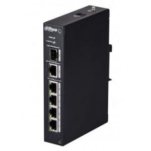 Коммутатор  4x10/100TX PoE 802.3af/at (бюджет PoE: 60 Вт) 1x1000T/SFP PFS3106-4P-60 Dahua