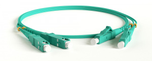 Патч-корд волоконно-оптический (шнур) MM 50/125, ОМЗ, LC-SC, duplex, LSZH, 2 м, Hyperline