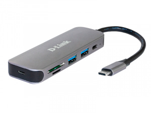 Концентратор с 2 портами USB 3.0, 1 портом USB Type-C, слотами для карт SD и microSD и разъемом USB Type-C