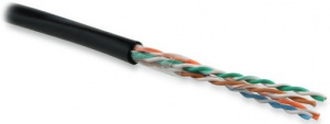 Кабель UTP  4 пары Cat.5е внешний 500 м чёрный Hyperline