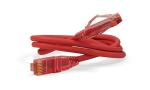 Патч-корд UTP RJ-45 Cat.5e 0,3м красный LSZH Hyperline