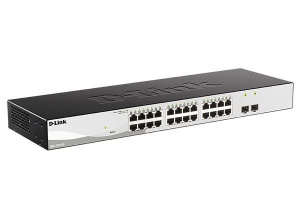Коммутатор управляемый L2 гигабитный 24*10/100/1000_RJ45 2*1000_SFP D-Link