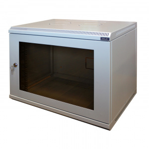 Шкаф настенный  9U Г450 cтекло серый Basis МиК