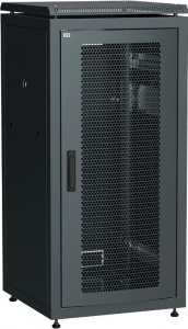 Шкаф напольный 19" 24U Ш600*Г600 перфорированная передняя дверь черный ITK LINEA N