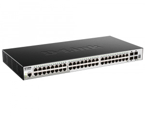Коммутатор управляемый L2 гигабитный стекируемый 48*10/100/1000_RJ45 4*10G_SFP+ D-Link