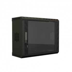 Шкаф настенный 12U Г250 стекло чёрный Hyperline