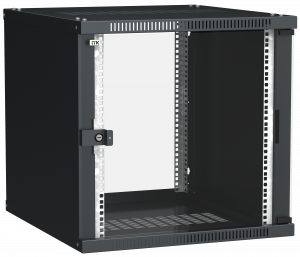 Шкаф настенный  9U Г450 cтекло черный LWE ITK