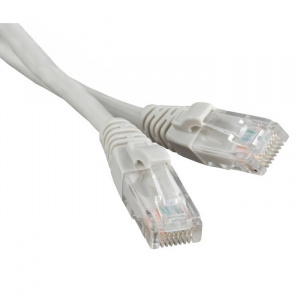 Патч-корд UTP RJ-45 Cat.5e 1м серый LSZH Hyperline