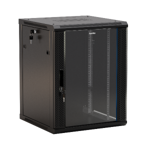 Шкаф настенный  6U Г450 стекло чёрный Hyperline