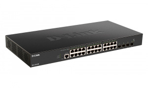 Коммутатор настраиваемый L2+ 10гигабитный 24*10G_RJ45 4*25G_SFP D-Link