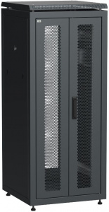 Шкаф напольный 19" 28U Ш600*Г600 двери передняя перфорированная задняя двустворчатая перфорированная черный ITK LINEA N