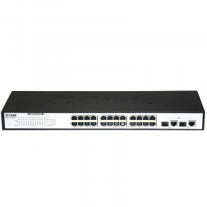 Коммутатор 24x10/100TX 2x10/100/1000T/SFP D-Link