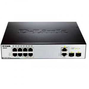 Коммутатор упр. L2,  8x100TX, 1x10/1000T/SFP, 1xSFP, DES-3200-10, D-Link