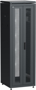 Шкаф напольный 19" 38U Ш600*Г600 передняя дверь двустворчатая перф задняя дверь перф чёрный ITK LINEA N