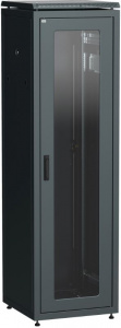 Шкаф напольный 19" 47U Ш600*Г600 стеклянная передняя дверь задняя металлическая черный ITK LINEA N